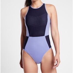Athelta Two-Tone zip up Swimsuit